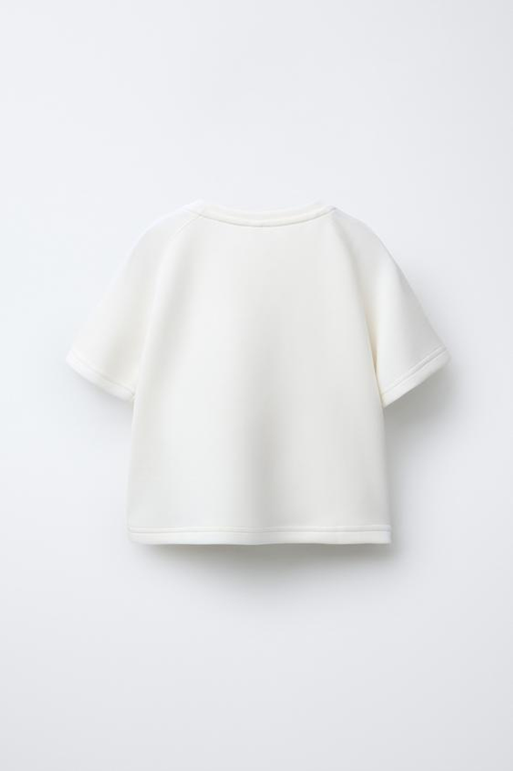 ZARA ФУТБОЛКА ИЗ МОДАЛА С НАДПИСЬЮ, ЭКРЮ