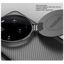Чехол прозрачный тонированный (Transparent Black) от Nillkin с металлической откидной крышкой для камеры на Xiaomi 15 Ultra, серия CamShield Prop Case