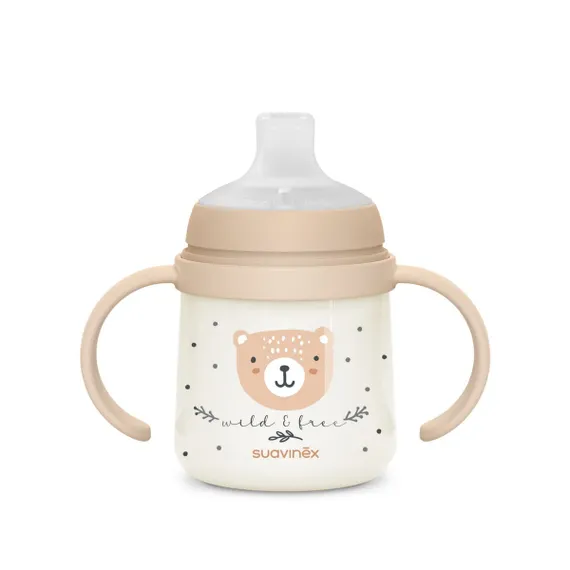 Бутылочка с ручками Suavinex Night Wild 150 мл Коричневая 6 мес+