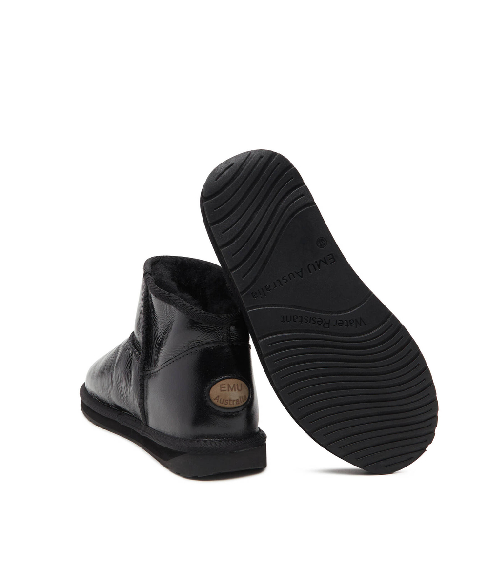 Кожаные угги aarons glossy EMU Australia - черный(W12922)