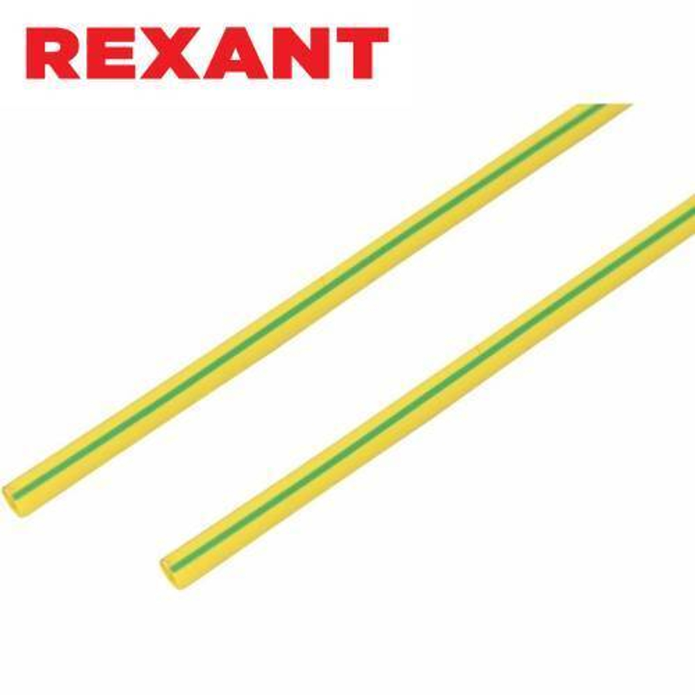 6,0/3,0 мм 1м термоусаживаемая трубка желто-зеленая Rexant/20-6007
