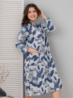 Халат Х-152Р/серыймеланж-перья