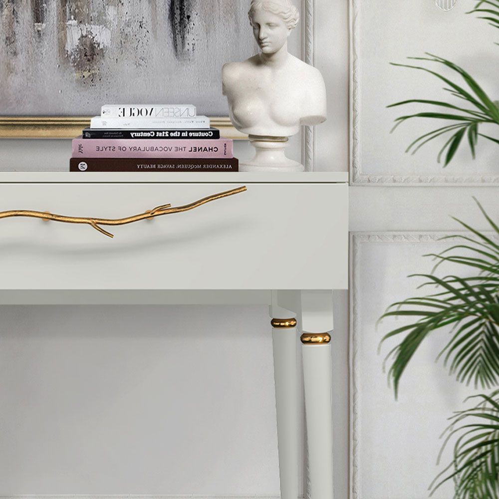 Консоль Арт Колор matte Классик Голд Белый опал матовый