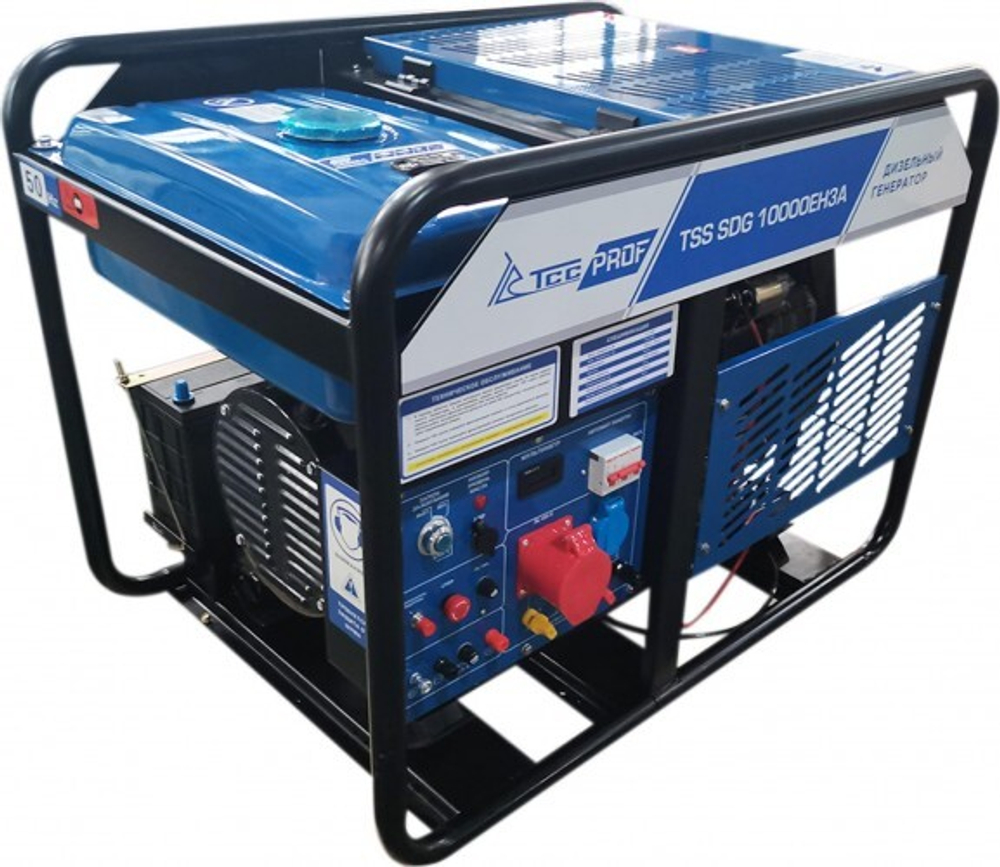 Электростанция дизельная с воздушным охлаждением ТСС SDG10000 EH3A открытая 100038