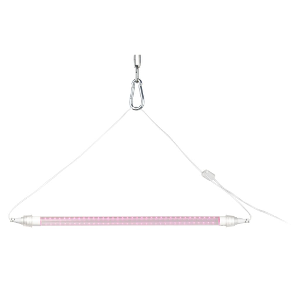 Светильник для растений, фитолампа светодиодная линейная ЭРА FITO-9W-Rb-Т8+FITO-Holder IP65 2хG13 с выключателем, 1.5м | Линейные фито светильники