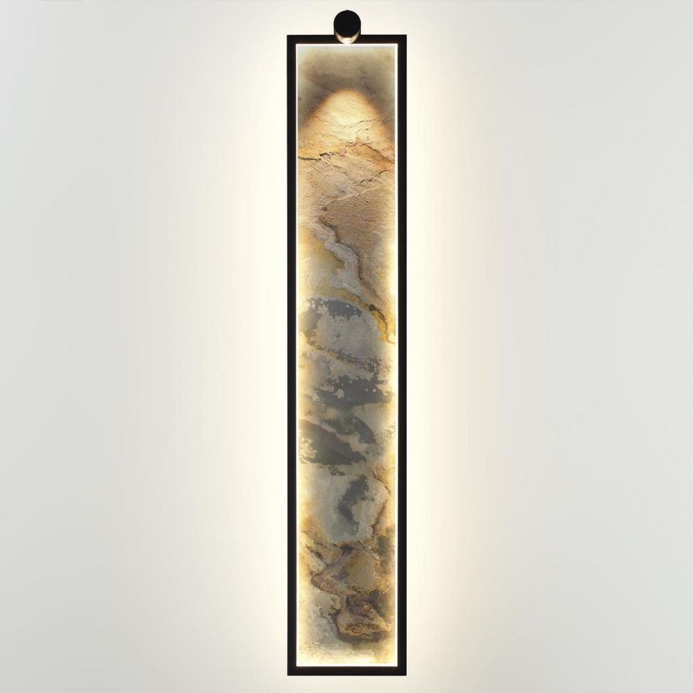 5078/35WL L-VISION ODL24 538 черн./серо-беж./металл/натур.камень/акрил Настен.светильн. со спотом LED 35W 3000K STOFLAKE