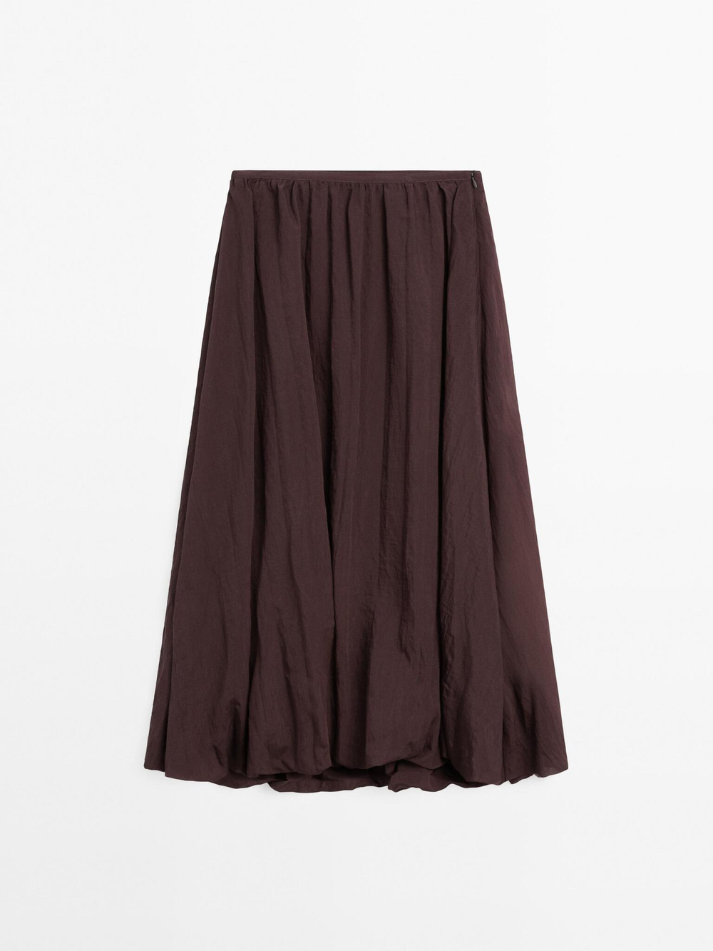 Massimo Dutti Юбка миди свободного кроя с плиссировкой, бургундский