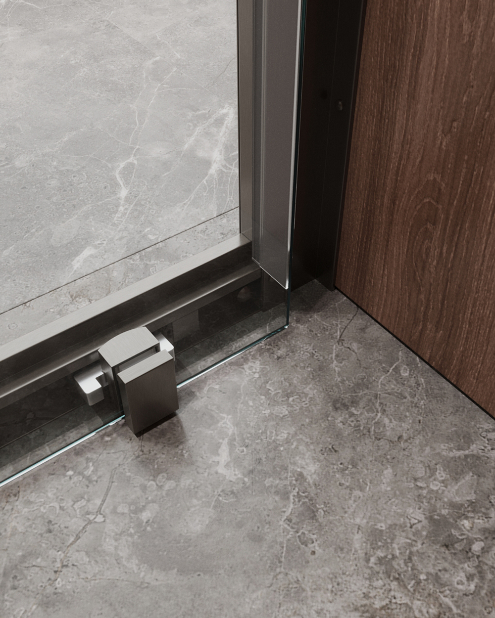 Душевая дверь Cezares MOLVENO-BF-1-140-C-GM-IV, 140х195, профиль оружейная сталь, прозрачное стекло