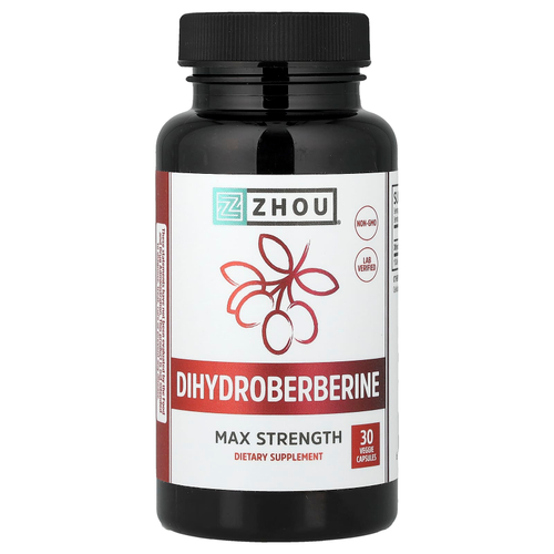 Zhou Nutrition, дигидроберберин, 30 растительных капсул (100 мг в 1 капсуле)