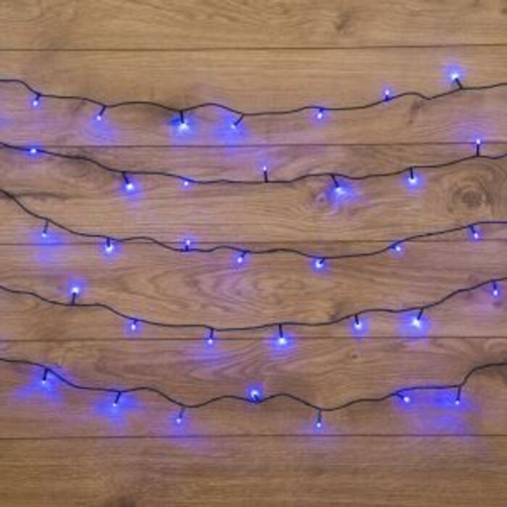 Гирлянда "Твинкл Лайт" 6 м, темно-зеленый ПВХ, 40 LED, цвет: Синий