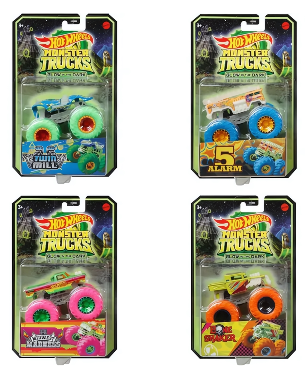 Hot Wheels Машинка светится в темноте монстр-трак в ассорт. (Mattel)