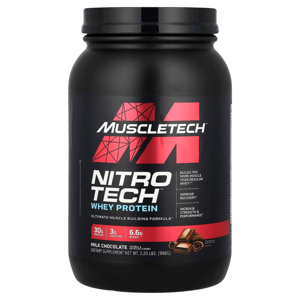 MuscleTech, Nitro-Tech ™ Whey Protein, молочный шоколад, 998 г (2,2 фунта)