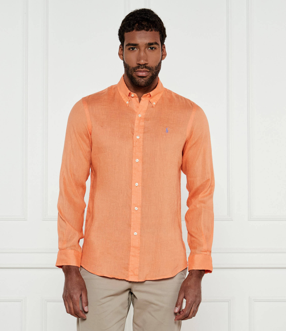 Льняная рубашка POLO RALPH LAUREN - оранжевый(710966294)
