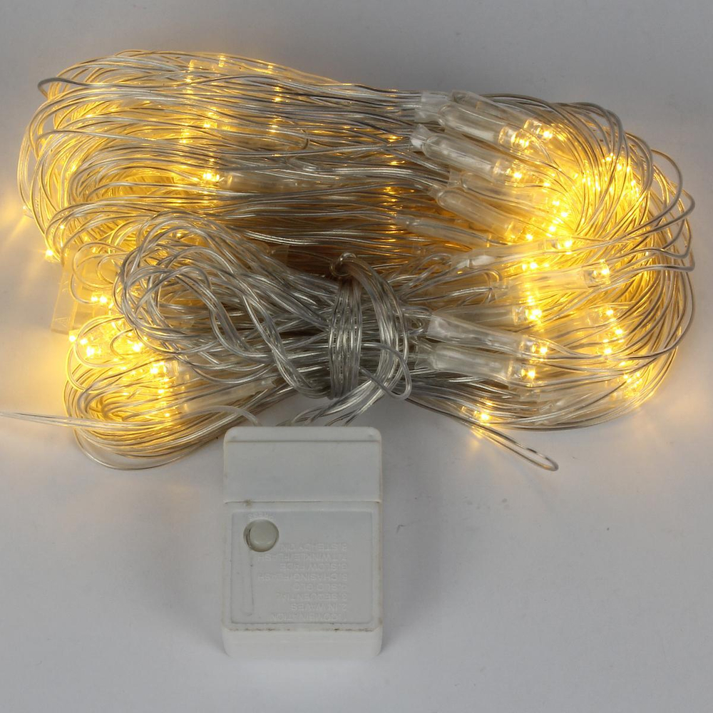 Гирлянда для дома Сетка 2,0м 144лампы LED 8 реж, Теплый белый