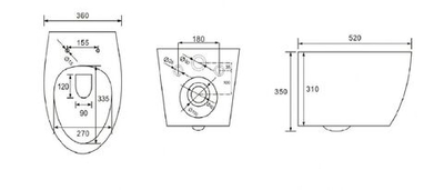 Унитаз подвесной безободковый с креплением ART&MAX IMOLA AM217CHR