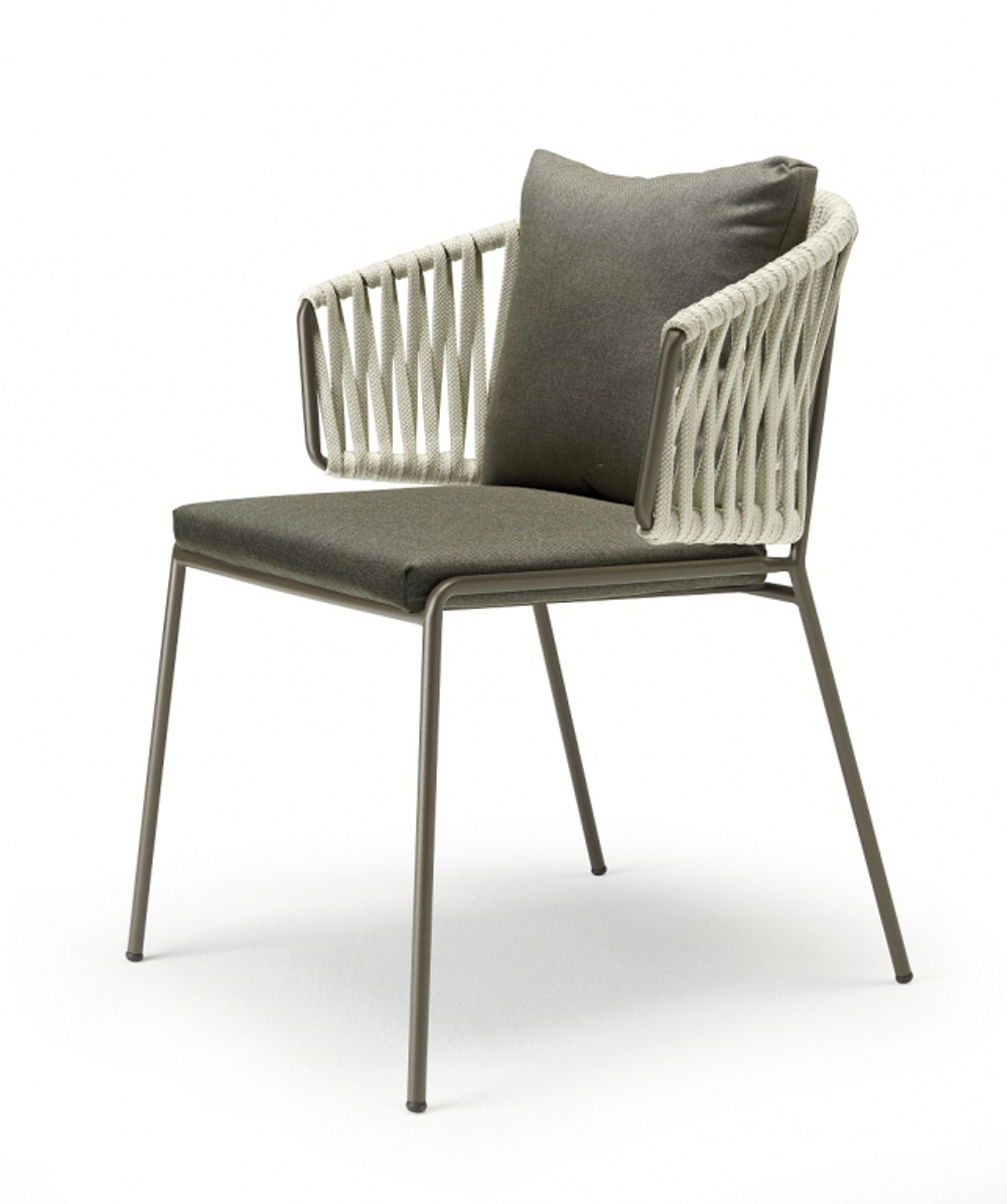 Кресло плетеное с подушкой Scab Design Lisa Filo Nest, мокко, глиняный, мокко