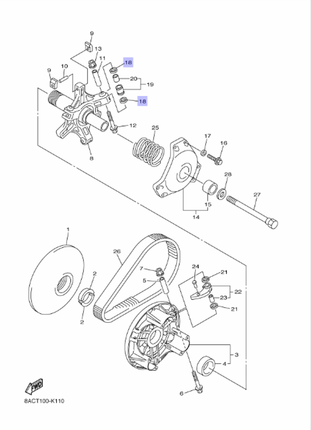 Шайба вариатора Yamaha