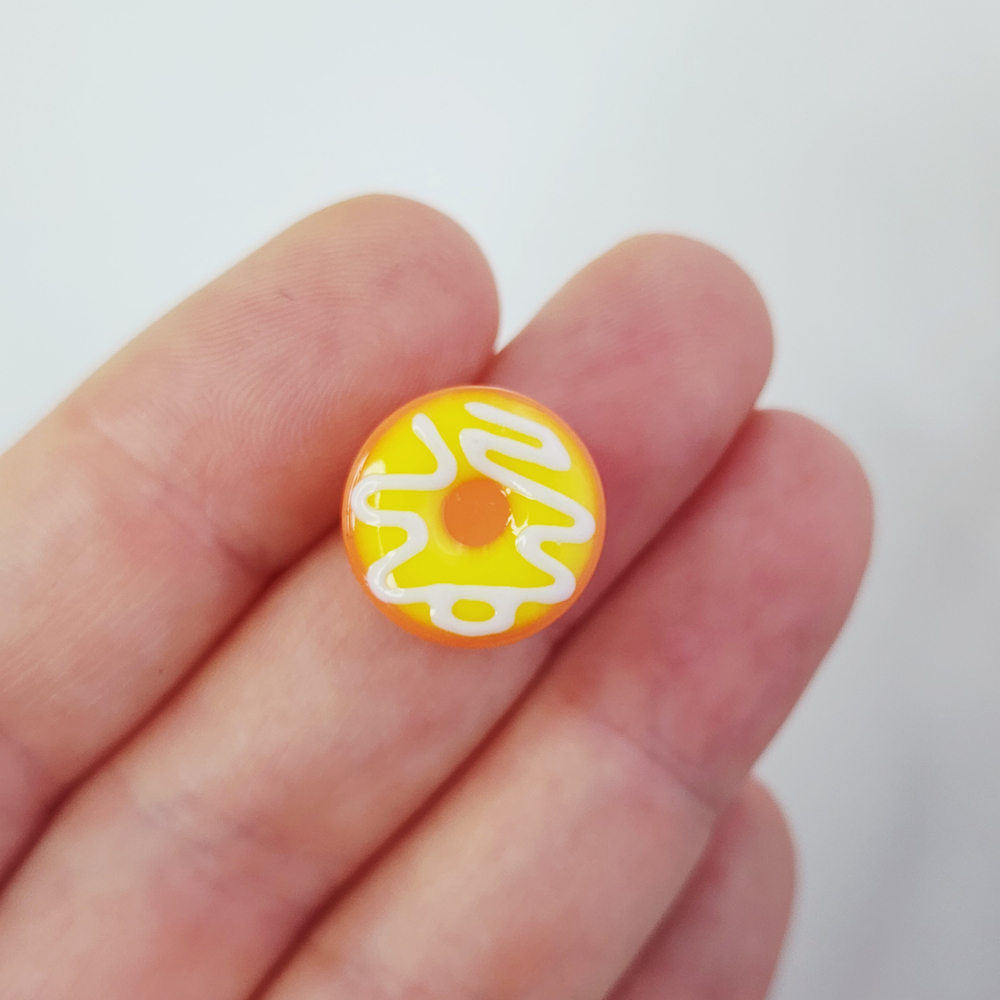 Бусина лэмпворк, пончик с глазурью, р-р 15мм, штучно