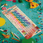 Свечи для торта»Яркая полоса» 6 шт. 10 см