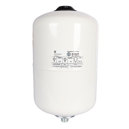 Расширительный бак Stout 12 для ГВС белый вертикальный (STW-0015-000012)