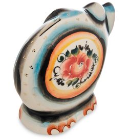 ГЛ- 447 Копилка «Слон» золото цв. (Гжельский фарфор)