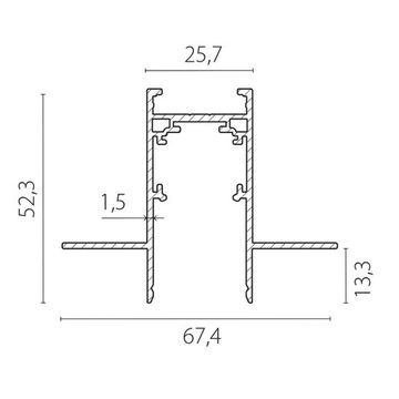 Трек 4-контактный встраиваемый со стыковочным пазом 48V 3м (Заглушки и декоративный экран в комплекте) 509237P черный Uno Pro Lightstar