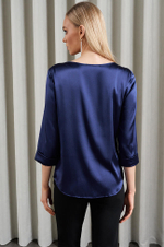 22887 Блузка женская (темно-синий)