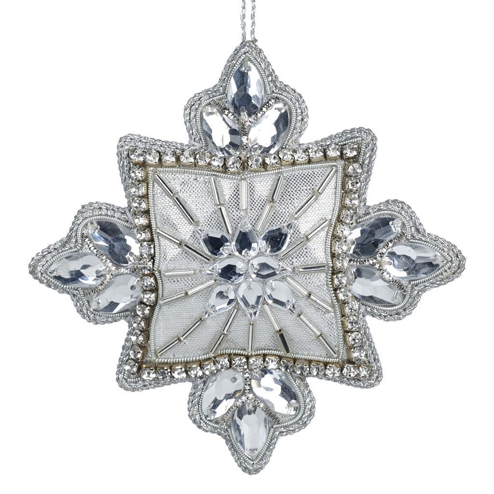 Елочная игрушка 1шт 12см Goodwiil Снежинка квадратная Embr Bejew Snowflake