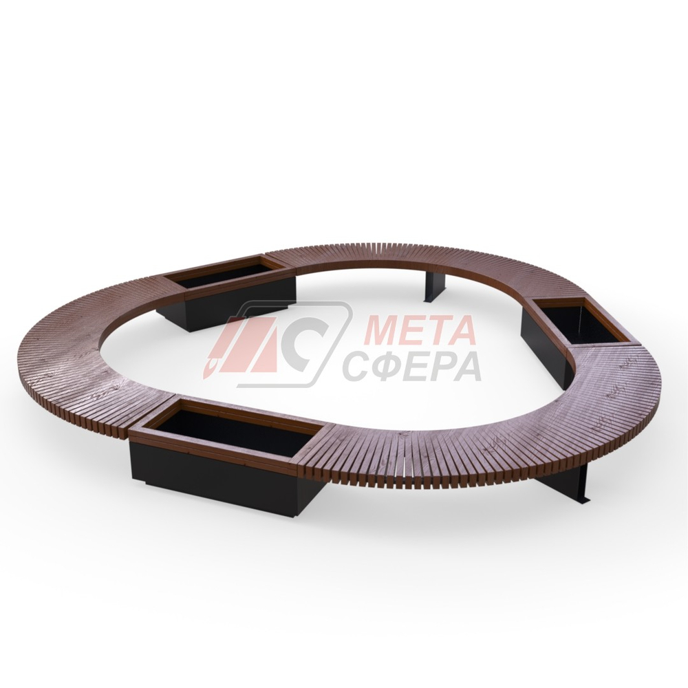 Лавка Rail Road 03 с 3-мя вазонами