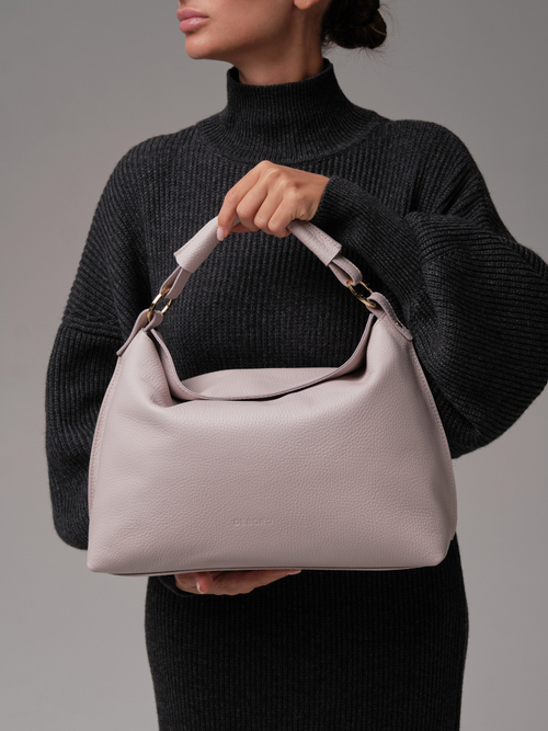 Кожаная сумка Deboro 30900 розовый дым