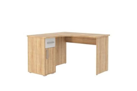Стол компьютерный угловой «Лайт-1» 1200 (дуб сонома/белый), ЛДСП 16 мм, Мебельсон
