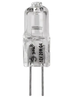 Лампочка галогенная ЭРА G4 20 Вт JC капсула 3000К теплый белый свет набор 10 штук