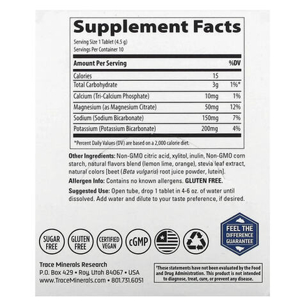 Trace, TM Sport, Max-Hydrate Endurance, шипучие таблетки для пополнения электролитов, со вкусом цитрусовых, 8 туб, по 10 таблеток в каждой