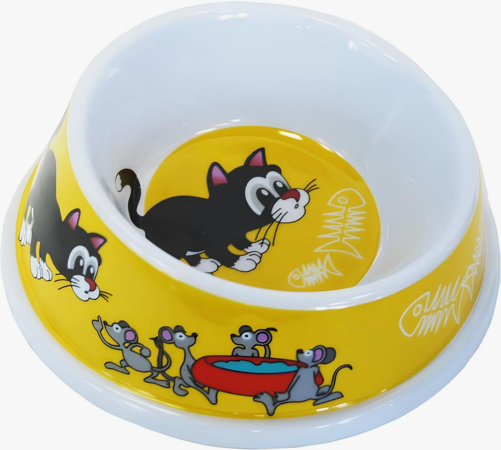 №1 Миска меламиновая, с рисунком &quot;Кошка&quot;, диаметр 14,5см, 150мл.