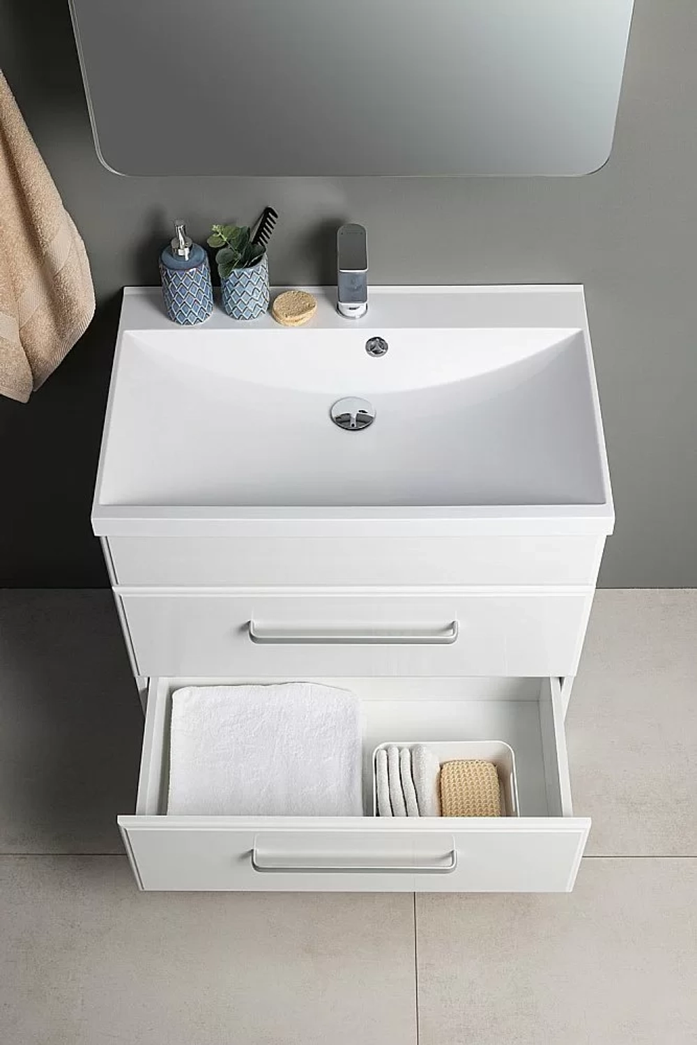 Тумба с раковиной Aquanet Лукка 302396 60 белый