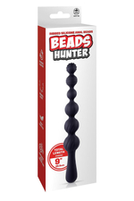 Черная анальная цепочка Beads Hunter - 22,9 см. (Цвет: черный)