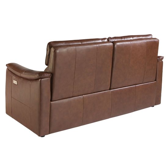 Диван 3-х местный 6166/KM5035-3P-M1595 кожаный с механизмом релаксации