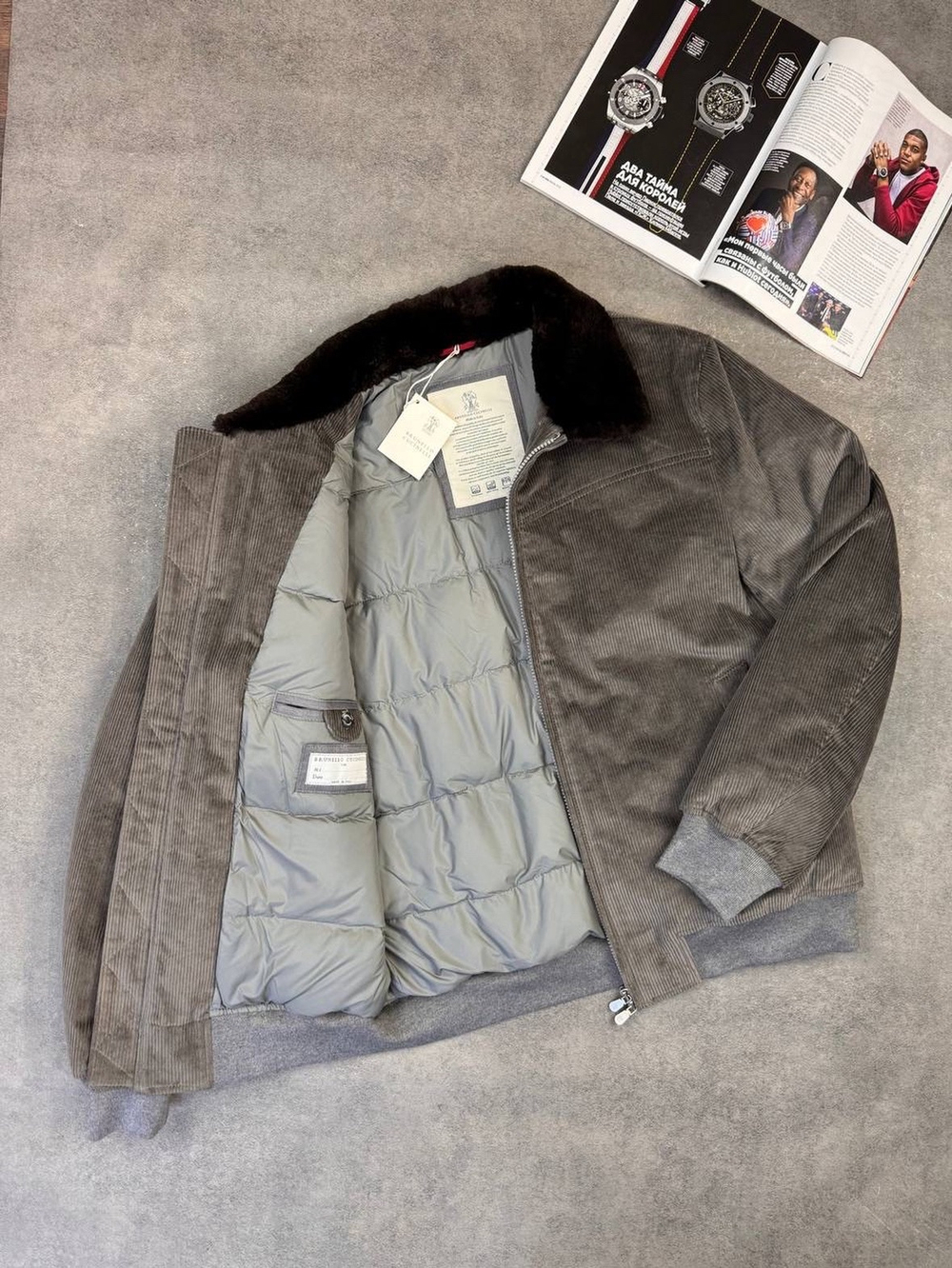 Вельветовый пуховик Brunello Cucinelli