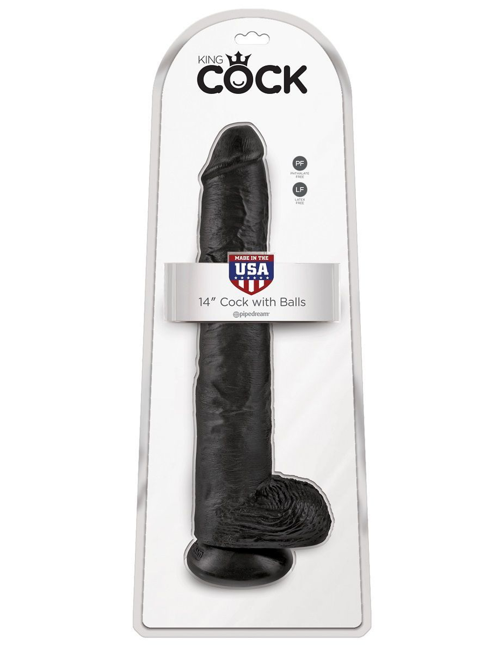Чёрный фаллоимитатор-гигант 14" Cock with Balls - 37,5 см.