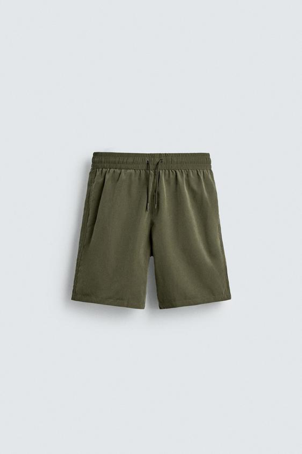 ZARA ДЛИННЫЕ ПЛАВКИ ИЗ МЯГКОЙ ТКАНИ, ХАКИ