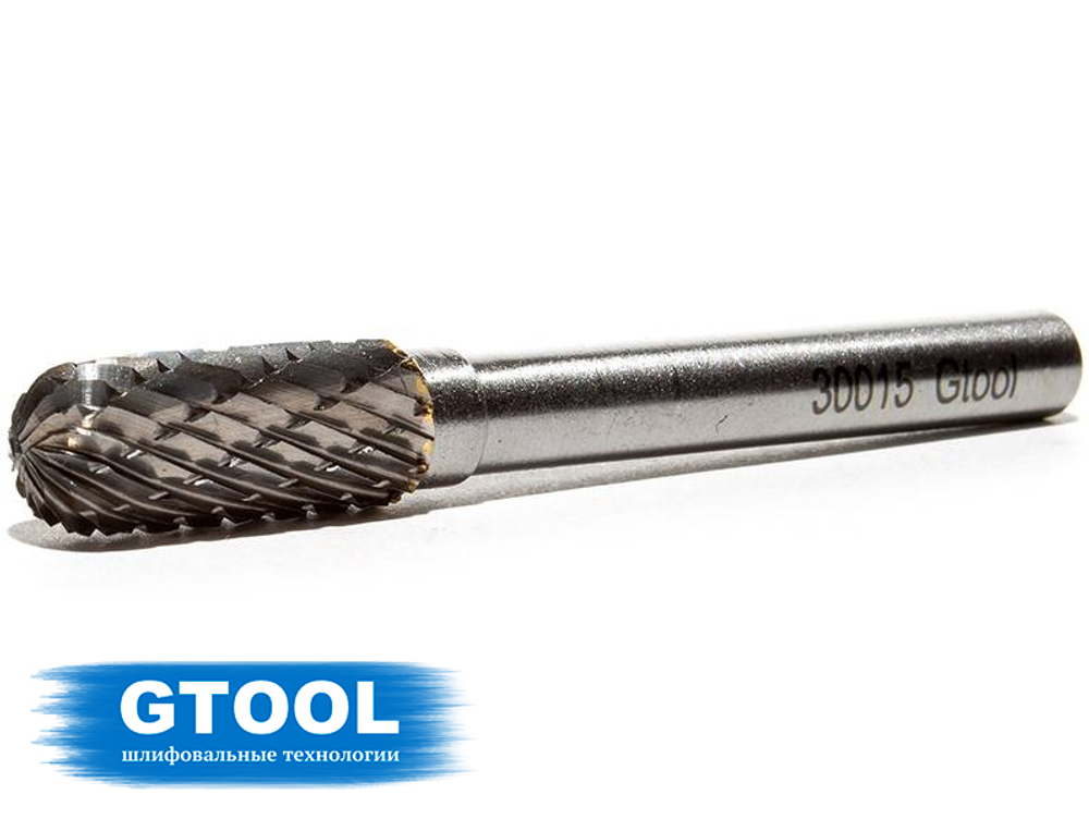 Борфреза GTOOL форма C цилиндр со сферическим концом, диаметр головки 8мм