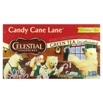 Celestial Seasonings, Holiday Green Tea, Candy Cane Lane®, без кофеина, 18 чайных пакетиков, 35 г (1,2 унции)