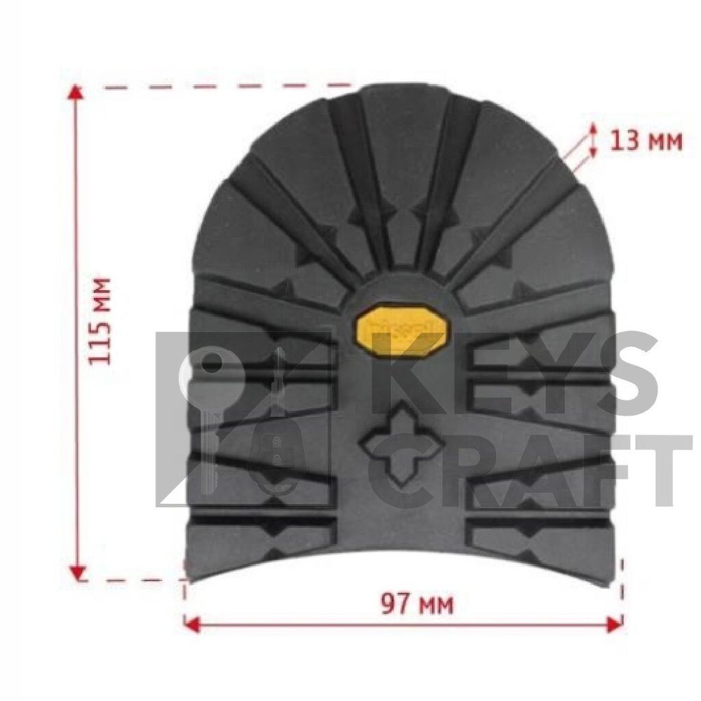 Набойка № 617ТК BISSELL мягкая 617ТК (72A) ТАНК 13 мм мужская черн BLACK (2) &quot;желтый логотип&quot; 15015
