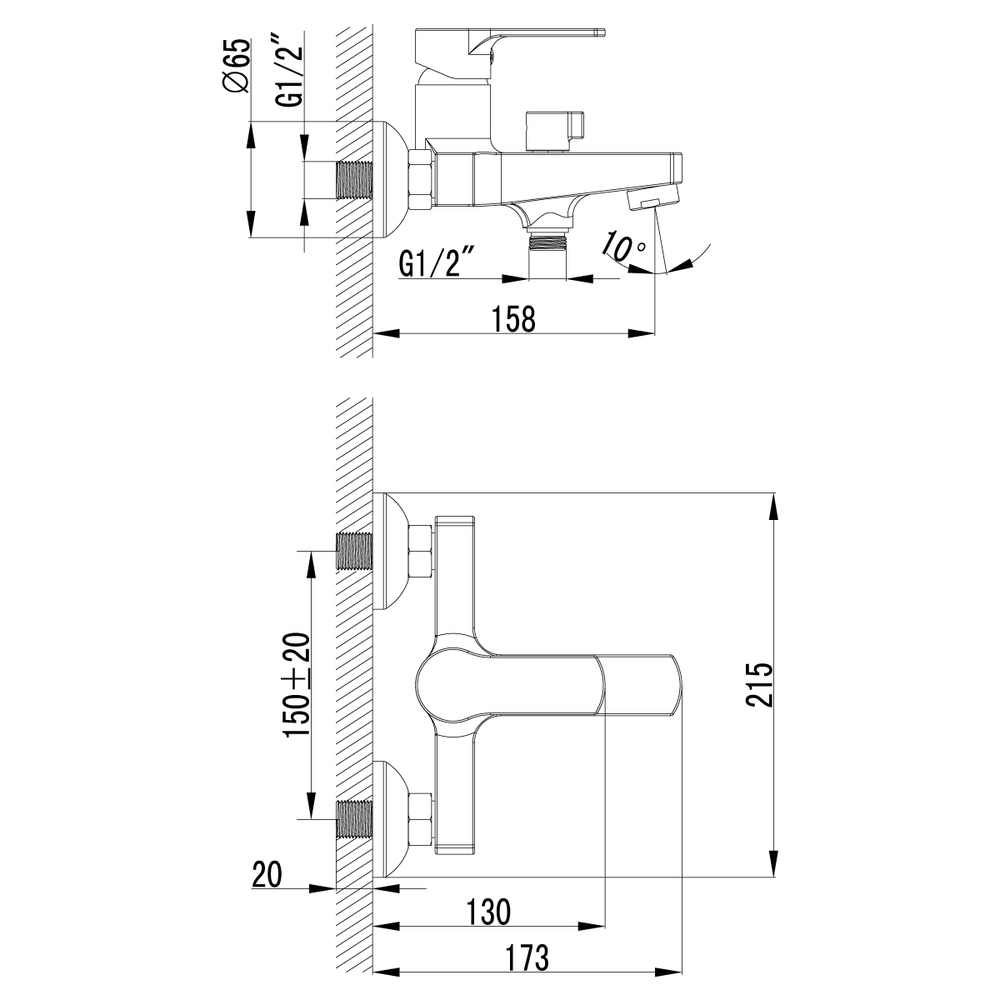 СМЕСИТЕЛЬ ДЛЯ ВАННЫ С КОР ИЗЛИВОМ ДИВЕРТОР С КЕР.ПЛАСТ. С АКСЕС ХРОМ LM1512C ПЛЮС ГРЕЙС