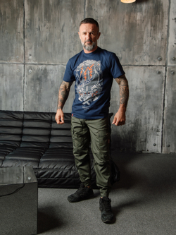 Футболка Варгградъ мужская синяя «Песнь суровых морей»