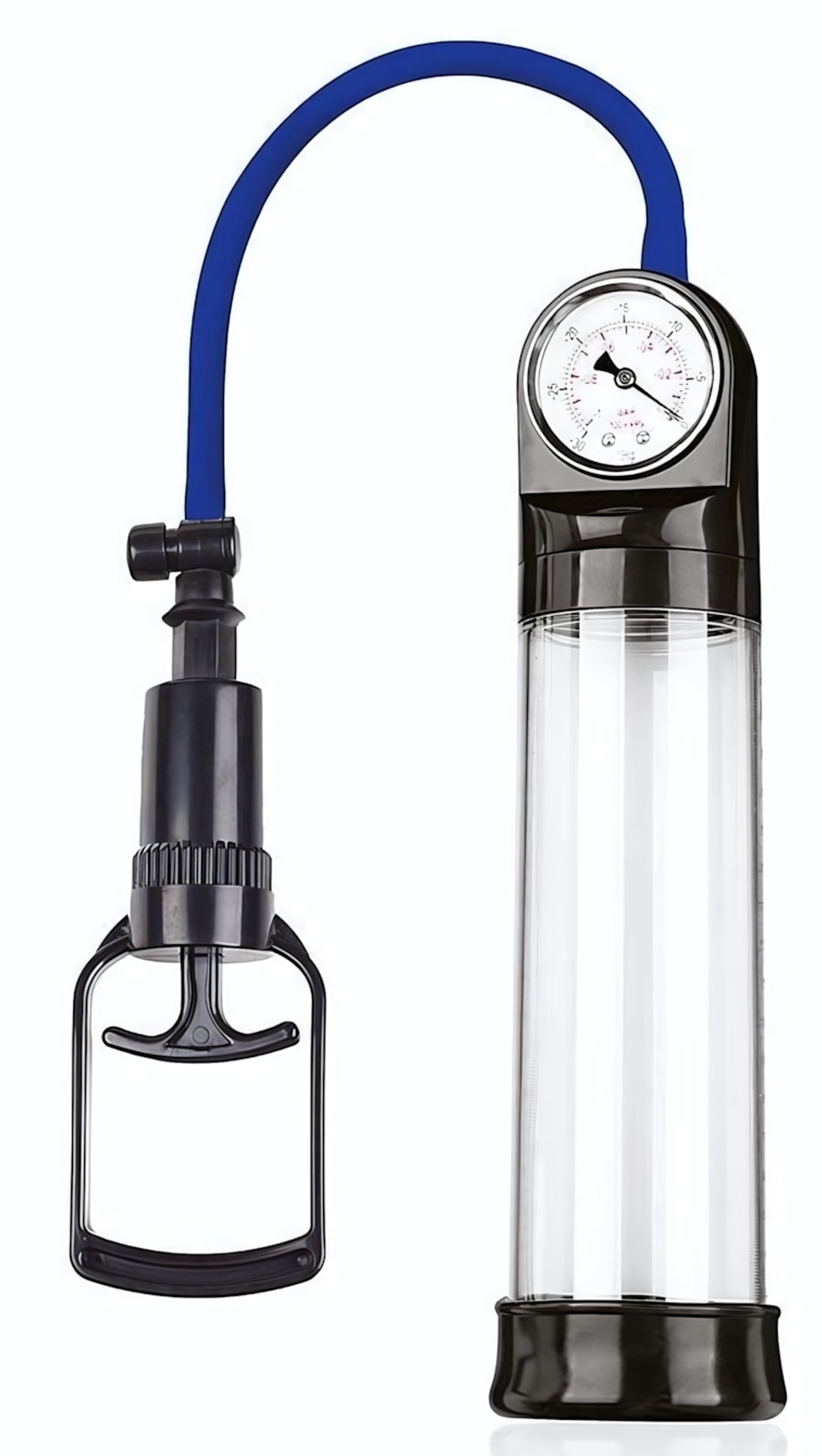 Прозрачная вакуумная помпа Sex Expert с манометром (Цвет: прозрачный)