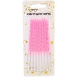 Свечи в торт «Happy» 8 шт. 12.5 См, розовый