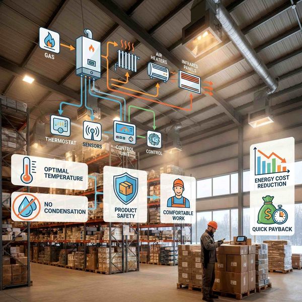 Экономичное отопление складов и ангаров: технологии, сравнение, практика Экономичное отопление складов и ангаров: технологии, сравнение, практика