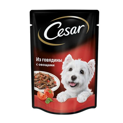 Cesar 85г говядина с овощами - консервы для собак (пауч)