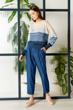 22690 Джемпер женский (бежево-синий градиент)